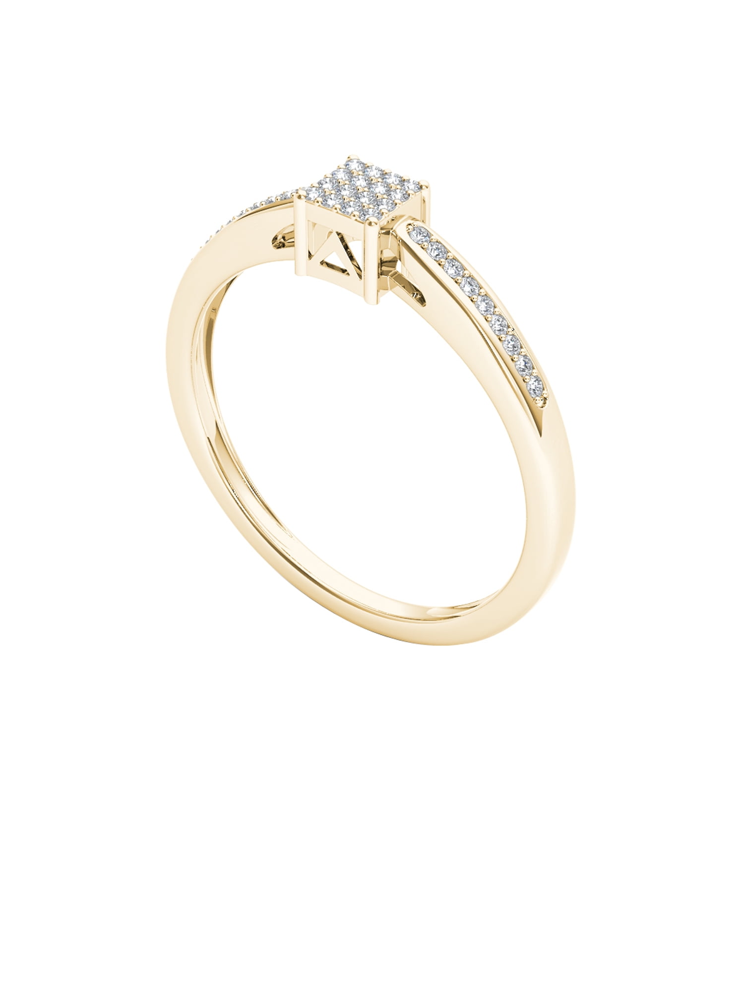 1/10 Ct T.W. Diamond Cluster 10kt Yellow Gold Engagement Ring