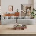 thumbnail image 2 of Wiilayok 146.5" Oversized Modular Cloud Sectional Couch,Large Chenille Curved Sofa with Deep Seat,7 Seater Sofa Couches for Living Room,No Assembly,Light Gray, 2 of 7