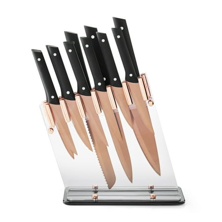 Mainstays 12-Piece Copper-Plated Knife Set with Acrylic (Best Knife For Plate Carrier)