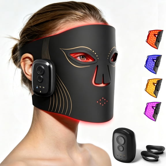 Morfone Red Light Therapy Mask for Face, Wireless LED Face Mask, 4 Modes Red Light Mask with 660nm & 850nm, Facial Skincare Mask for Home Travel
