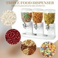 thumbnail image 4 of Triple Food Dispenser - 2L Dry Food Dispenser for Grains and Cereals in the Kitchen (White), 4 of 16