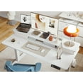 thumbnail image 5 of DESINO 55" x 24" Height Adjustable Electric Standing Desk with Double Drawers, Stand Up Desk with Storage Shelf, Home Office Desk Workstation with Splice Board, White, 5 of 11