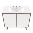 thumbnail image 6 of Modway Transmit 36" Modern Wood and Ceramic Bathroom Vanity in Walnut/White, 6 of 9