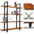 thumbnail image 5 of CONSDAN Industrial Bookshelf, 4 Tier Free Standing Units 55" H, Real Poplar Rustic Bookcase, 5 of 6