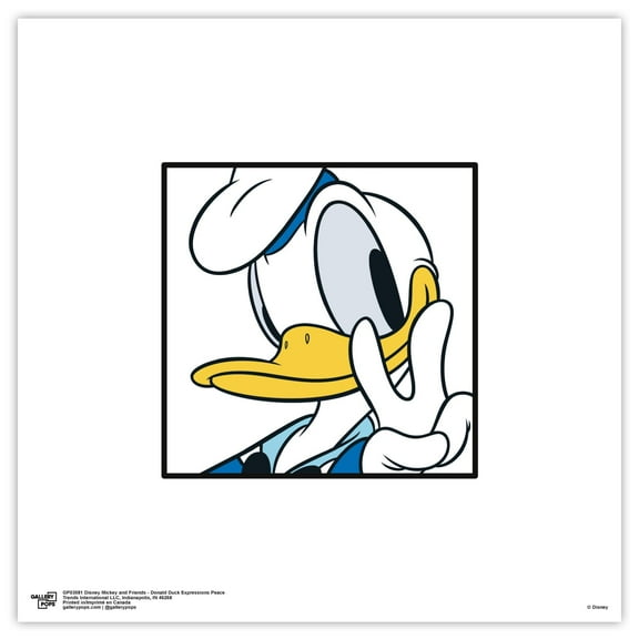Gallery Pops Disney Mickey and Friends - Donald Duck Expressions Peace Wall Art, Unframed Version, 12" x 12"