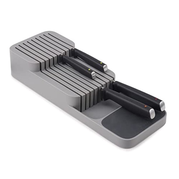 Joseph Joseph 85120 DrawerStore Kitchen Drawer Organizer Tray for Knives Knife Block, Gray
