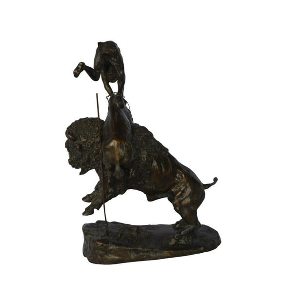 Nifao Buffalo Horse by Remington medium sz bronze statue – Bronze Statue, Western Art, 21"L x 13"W x 29"H