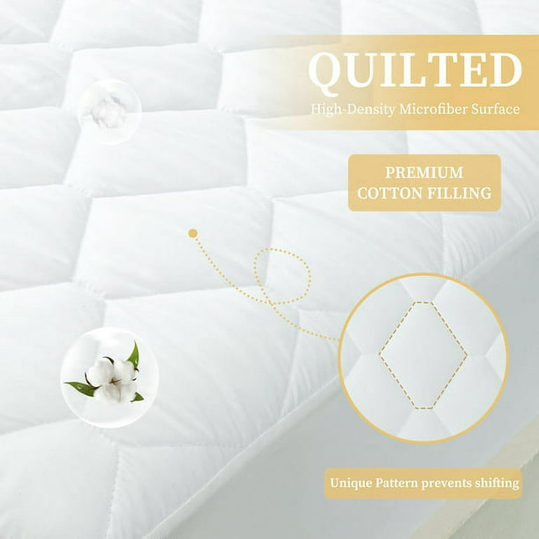 EDILLY King Size Waterproof Mattress Protector Pad Cover with Deep Pocket  Quilted Fitted 8 - 21 Breathable & Noiseless (White, King)