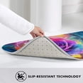 thumbnail image 4 of 3 Pieces Trippy Tie Dye Rose Colorful Art Bath Mats Set, Absorbent Bathroom Floor Mats Anti- Slip Bath Rug Sets with Contour Mat Toilet Seat Cover, 4 of 10