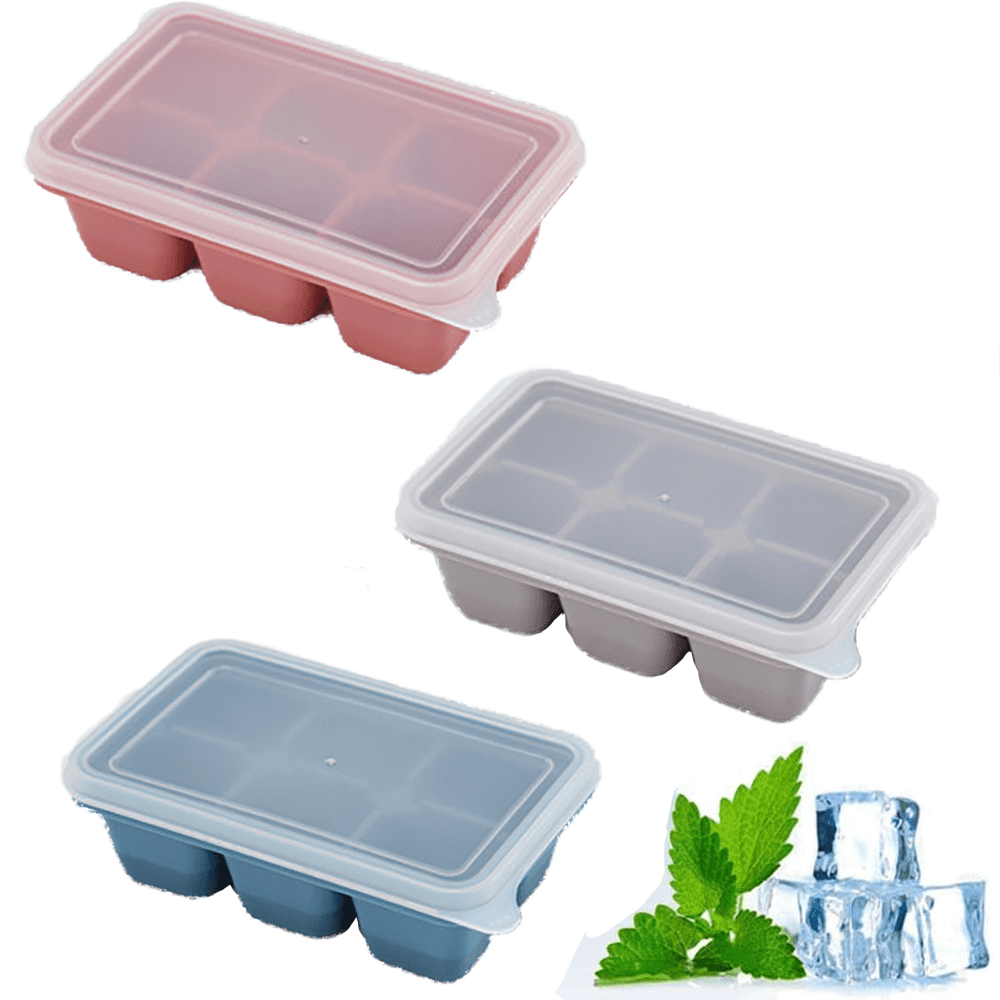 InnOrca Ice Cube Tray with Lid and Storage Bin for Freezer, Easy