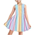 thumbnail image 2 of TGSLY Girls Summer Princess Dresses Cute Flower Printed Sleeveless Suspender Flared Skater Dress Loose Flowy Swing Beach Vacation Sundress with Pockets Multicolor#62 5 Years, 2 of 9