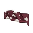 thumbnail image 4 of INSPIRE CHIC Women Ribbon Neckerchief Heart Pattern Narrow Hair Wrist Scarf Handle Wrap Wine Red Heart L, 4 of 5