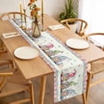 thumbnail image 3 of Table Runner 72 Inches Long for Kitchen Dining, Happy Easter Dresser Scarf Farmhouse, Dining Table Decorations for Wedding/Parties, Funny Gnomes Rabbits Colorful Eggs Plaid 18 x 72 In, 3 of 8
