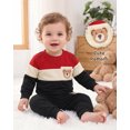 thumbnail image 4 of Toddler Baby Boys Clothes 18 Months Boys Fall Winter Outfits 24 Months Boys Long Sleeve Round Neckline Stripe Sweatshirt Pants 2PCS Clothing Set Black, 4 of 8