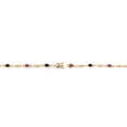thumbnail image 4 of Gem Stone King 18K Yellow Gold Plated Silver Pink Created Sapphire and Black Onyx and Round White Lab Grown Diamond Tennis Bracelet for Women (2.74 Cttw, Gemstone Birthstone, Oval 6X4MM, 7.25 inches), 4 of 4