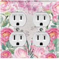 thumbnail image 1 of Metal Light Switch Plate Cover Elegant Pink Floral Dragonfly Heart Frame FLW122, 1 of 13