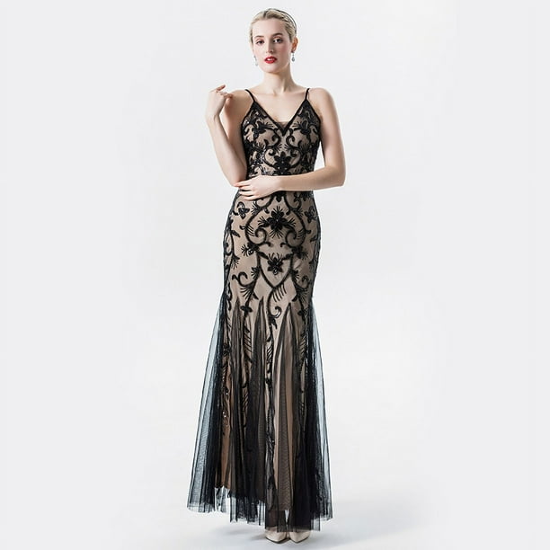 Vestido de lentejuelas transfronterizo de Amazon, vestido sexy con tirantes, vestido de banquete, vestido de boda europeo y americano, nuevo para mujer