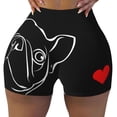 thumbnail image 2 of Balery French Bulldog Pantalones cortos de entrenamiento estampados para mujer, sin costuras, ajustados, para gimnasio, yoga, correr, deportes, ejercicio activo, fitness.-Medium, 2 of 8
