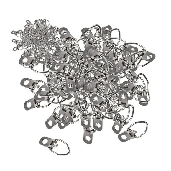 500x Ganchos para cuadros con anillo en D, Ganchos para anillos en D, Orificio único, Metal, Ganchos para cuadros pequeños, Colgador para cuadros,