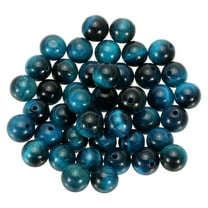 Uxcell 8mm Aventurine Beads, 45 Pcs Tiger's Eye Natural Gemstone Beads Smooth Stone Beads, Sky Blue