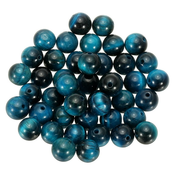 Uxcell 8mm Aventurine Beads, 45 Pcs Tiger's Eye Natural Gemstone Beads Smooth Stone Beads, Sky Blue