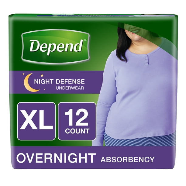 Depend Night Defense Incontinence Overnight Underwear for Women, XL