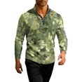 thumbnail image 6 of QHRMKOG Men Sweatshirts Warm Camouflage Print Half Zip Pullover Loose Fit Sport Stand Collar Sweatshirt Fall Casual Long Sleeve Tops Green 4XL, 6 of 8