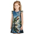 thumbnail image 1 of Balery Largemouth Bass Jumping Out of The Water Camisón de princesa para niñas, pijama de algodón con mangas abullonadas, suave y bonito.-Small, 1 of 6