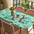 thumbnail image 3 of Desert Camels Table Cloths for 3 Foot Rectangle Tables, Cute Animals Houses Palm Trees Leaves Green Patio Waterproof Elastic Fitted Tablecloths, Washable Rectangular Table Cover for Camping, 3 of 8