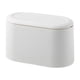 thumbnail image 1 of Blanco: 1 pieza Papelera con tapa a presión Papelera de mesa Papelera pequeña Papelera de mesa pequeña Papelera adecuada para cocina, baño, oficina, cama, desodorante, 1 of 4