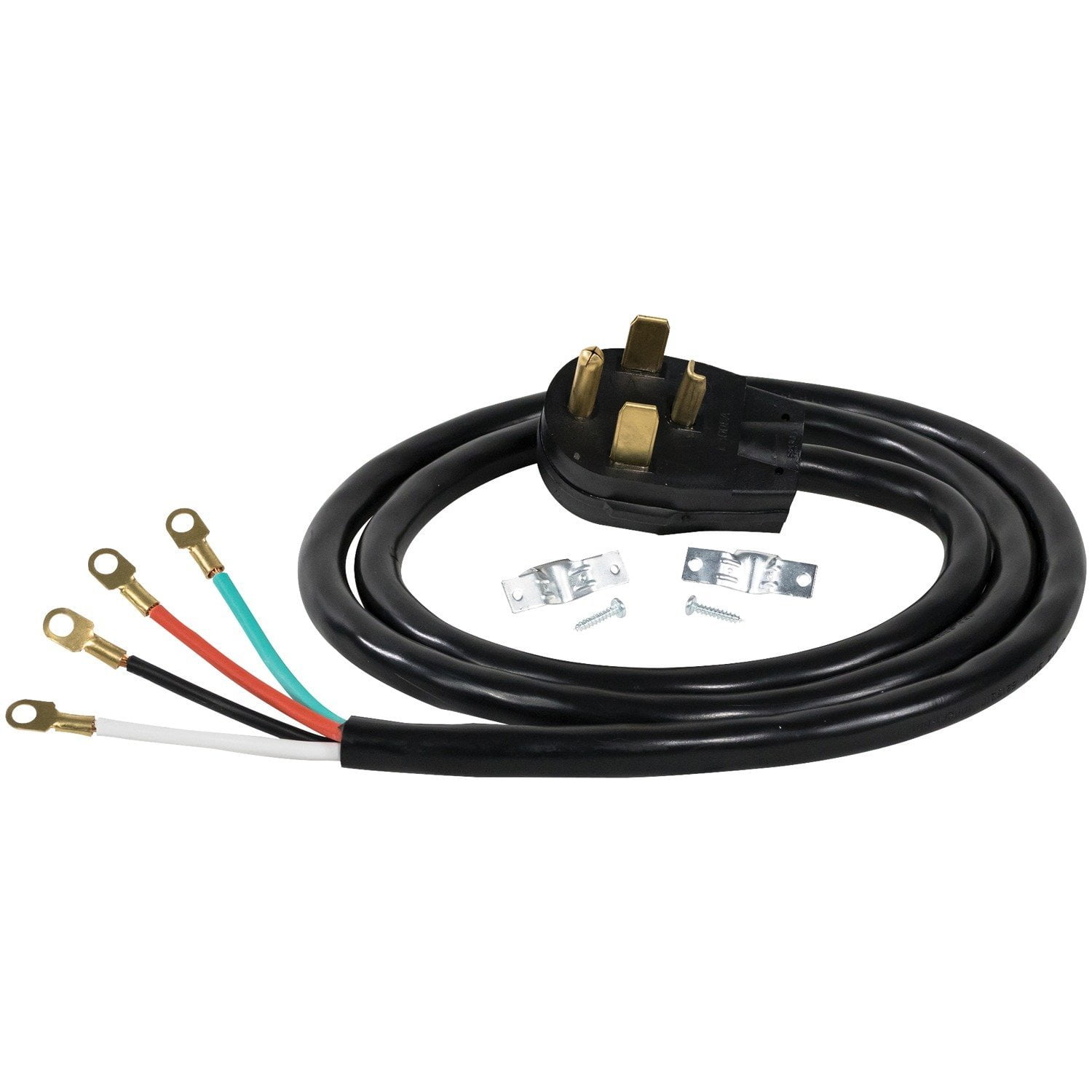 Certified Appliance Accessories 30-Amp Appliance Power Cord, 4 Prong Dryer Cord, 4 Color Coded Wires with Eyelet Connectors, 6ft, Copper Wire