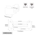 thumbnail image 4 of CQSXDA  77.17 Inch Wide Chenille Daybed Bench with Armrests and Rubberwood Legs for Bedroom or Apartment Use, Wheat, 4 of 10
