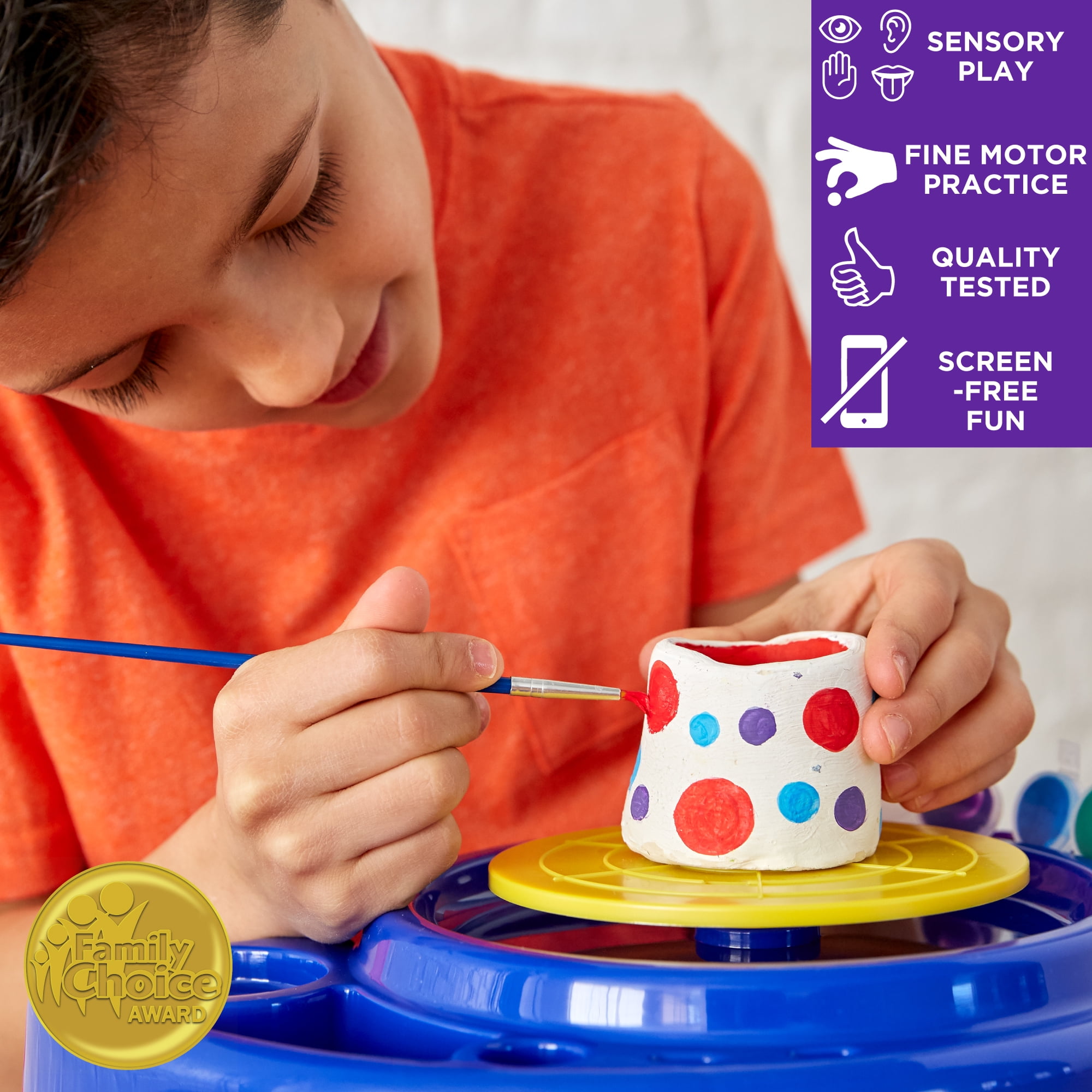 Tormeaw DIY Pottery Art Wheel Play Toy Set/Handmade Clay Pot Making Machine  Game Sculpting Clay with Colors and Stencils for Kids/Educational Toys :  : Toys & Games