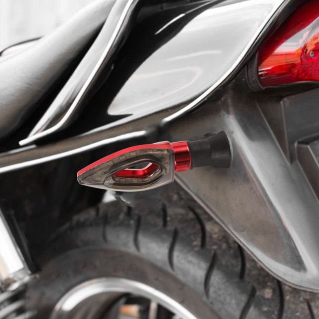 WEUVEB 2Ud Luces De Señal LED Para Motocicleta Color Rojo Con En Impermeables Y Resistentes