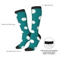 thumbnail image 4 of KLL White Polka Dots With Teal Background Print Cool Socks Men's Women's Crew Socks Funny Crazy Novelty Stockings, 4 of 6