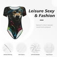 thumbnail image 4 of Balery Vintage Wolf Warrior Body de cuello redondo de manga corta para mujer Tops de manga corta Tops básicos-XX-Large, 4 of 7