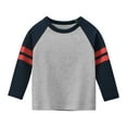thumbnail image 2 of Xudanell Toddler Shirts Stripe Color 2t Boy Clothes Long Sleeve Patchwork Shirts for Teens 24 Month Boy Clothes Grey 8-10 Years, 2 of 5
