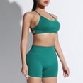 thumbnail image 4 of Hessimy Workout Sets for Women 2 Piece - Seamless Yoga Outfits Shorts and Padded Sports Bra Gym Athletic Clothing Set(Dark Green,M), 4 of 6