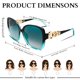 thumbnail image 4 of Gafas de Sol FEISEDY para Mujer de Moda, Cuadro Cuadrado Sobredimensionado y Polarizadas, 4 of 8