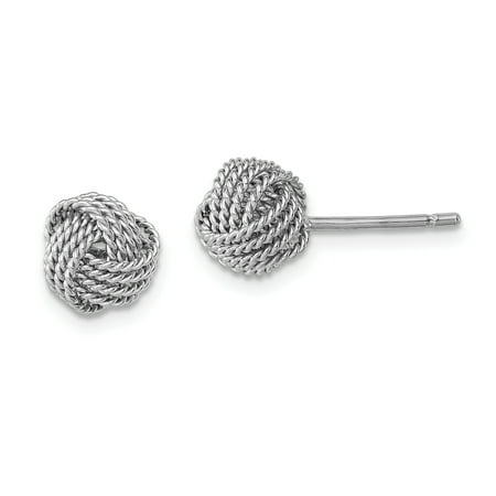 Sterling Silver Rhodium-plated Rope Knot Post