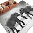 thumbnail image 2 of Elephant Washable Living Room Rugs 5'x7', Gray Gradient Cloud Sky Animal Low Pile Throw Large Area Rugs Non-Slip Sturdy Edge Binding Carpet for Dining Room Bedside Kitchen, 2 of 9