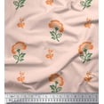 thumbnail image 1 of Soimoi Poly Georgette Fabric Leaves & Floral Block Printed Craft Fabric by The Yard 52 Inch Wide, 1 of 3