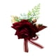 thumbnail image 2 of Broche de flores artificiales para novio con ramillete de boutonniere de rosa con alfiler y clip borgoña, 2 of 5