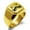 Gold, variant on Stainless Steel Letter X Initial 3D Monogram Engraved Engraved Square Flat Top Biker Style Polished Signet Ring