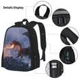 thumbnail image 3 of Pofeuu Winter Fire Dragon Print Backpack Travel Backpacks With Lunch Bag Pencil Bag Set 3 pcs Set Cartoon Backpack, 3 of 7