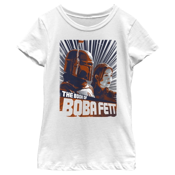 Girl's Star Wars: The Book of Boba Fett Fennec and Boba Poster Graphic Tee White X Large