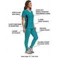 thumbnail image 3 of Green Town Scrubs for Women Scrub Set - Jogger Pant and Comfort Stretch V-Neck Top, 5 Pockets, Easy Care Uniforms, 3 of 8