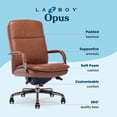 thumbnail image 5 of La-Z-Boy Opus Executive Mid-Back Office Chair Bonded Leather Cognac and Graphite, 5 of 9
