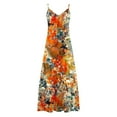 thumbnail image 5 of Giftesty Summer Dresses for Women Fashion Women Summer Casual Solid V-Neck Camis Sleeveless Long Dress, 5 of 5