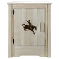 thumbnail image 6 of Homestead Collection Accent Cabinet w/ Laser Engraved Bronc Design, Left Hinged, Clear Lacquer Finish, 6 of 8